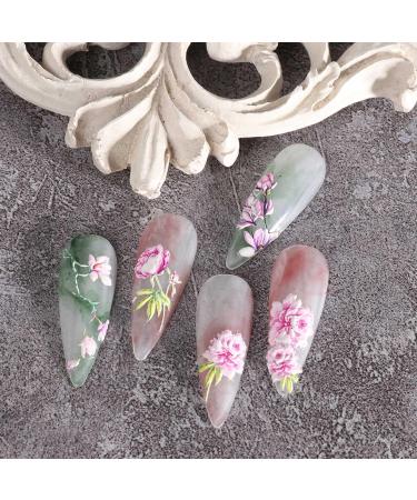 JMEOWIO 3D Embossed Spring Flower Nail Art Stickers Decals - 4 Sheets - Buy Online on GoSupps.com