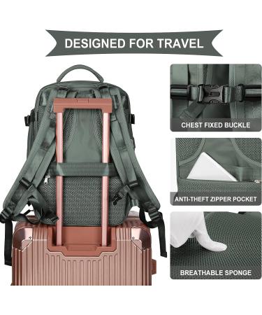 Coowoz Large Travel Backpack Women | Waterproof Hiking Backpack with USB Charging Port & Shoes Compartment | Fits 15.6 Inch Laptop - E-Olive Green - Buy Online on GoSupps.com
