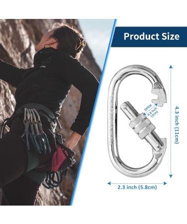 Emekian Heavy Load Screw Carabiner - 25 kN (2500kg) for Hammocks Ropes & Hiking - 4 Pack - Durable Indoor & Outdoor Use - Buy Online on GoSupps.com