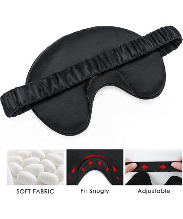 FRESHME Pure Mulberry Silk Sleep Mask Eye Cover - 100% Blackout Blindfold for Women and Men - Soft and Comfortable Eye Shade for Travel - Adjustable Band Included - Buy Online on GoSupps.com