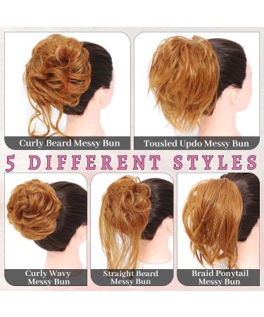 Fulang Hair 5-Pack Large Wavy Bun Extensions - Artificial Hair Ties for Women's Updos & Messy Buns - Buy Online on GoSupps.com