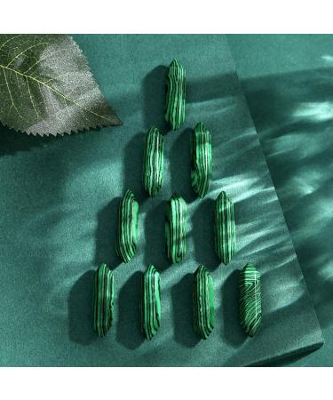 Xiannvxi 20-Piece Malachite Crystal Stones Set - Natural Healing Polished Drum Stones Reiki Magic Wand Witchcraft Gift - Buy Online on GoSupps.com