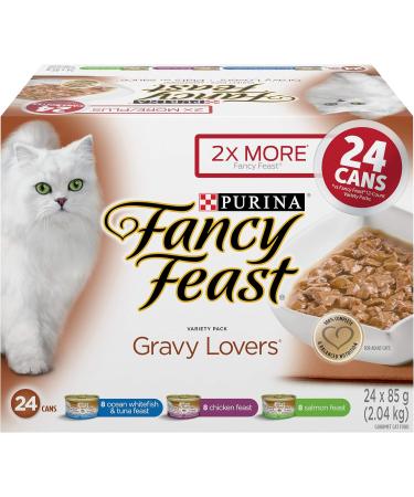 Fancy Feast Gravy Lovers Salmon + Variety Pack Wet Cat Food (24 Cans) Cat Food + Cat Food (24 Pack) - Buy Online on GoSupps.com