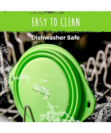 Mighty Paw Foldable Dog Bowl Set | 2-Piece Silicone Travel Bowl (Green) - Light Leak-Proof Large Capacity for International Orders - Buy Online on GoSupps.com