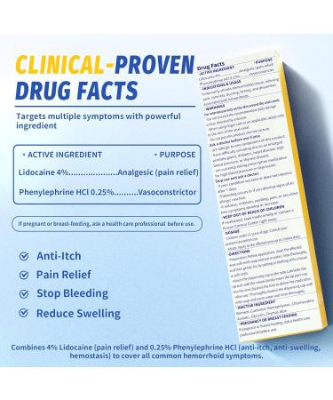 NICOVITO Hemorrhoid & Fissure Treatment Cream, 4% Lidocaine & Phenylephrine HCl Ointment, Maximum Strength Fast Relief for Pain, Itching & Swelling, External Use (0.7 oz) - Buy Online on GoSupps.com