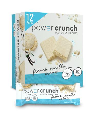 Power Crunch Protein Wafer Bars, High Protein Snacks with Delicious Taste, French Vanilla Creme, 1.4 Ounce (12 Count)