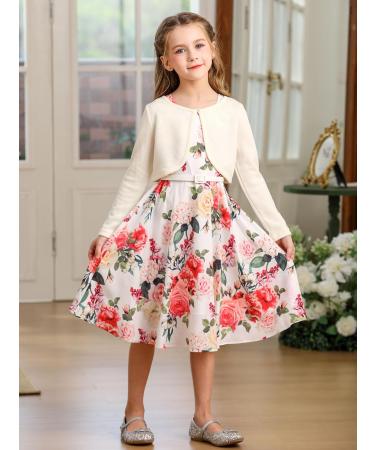 Bonny Billy Girls Knitted Cotton Cardigan Shrug Off White 10 11 Years