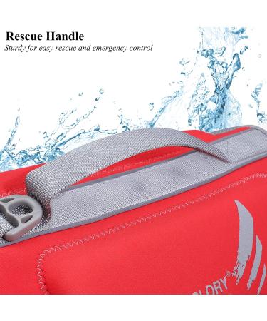 Vivaglory Light Lifeguard for Dogs - Skin-Friendly Neoprene Pet Lifesaver | Red Medium (53-63cm) with D-Ring & Quick Lock - Perfect for Dog Swimming - Buy Online on GoSupps.com