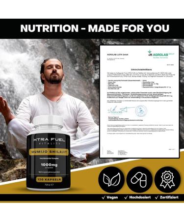 High-Dose Shilajit Capsules 1000mg - 120 Vegan Capsules - Natural Mumijo Extract - Mineral Rich Humic Acid & Fulvic Acid - International Shipping Available - Buy Online on GoSupps.com