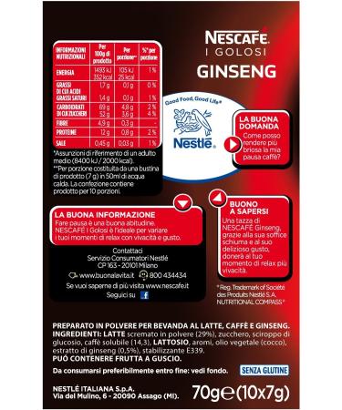  Nescafe Nescaf Gold Pack of 4 boxes of 10 soluble coffee sachets with ginseng 70g per sachet - Buy Online on GoSupps.com