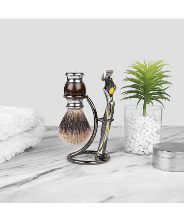 Stainless Steel Shaving Brush Stand & Razor Holder for Shower Room - Bathroom Shaver Kit Organizer (Brushed Nickel) - Buy Online on GoSupps.com