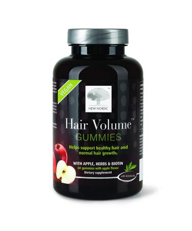 New Nordic Hair Volume Gummies with Apple Herbs & Biotin Apple Flavor 60 Gummies