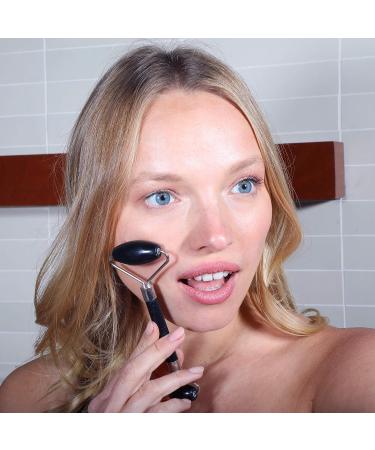 Daily Concepts Daily Facial Roller with Two Stone Heads: Small Stone for Under Eye Area, Large Stone for Entire Face - Jade, Rose Quartz, Obsidian, Amethyst, Opal (Obsidian) - Buy Online on GoSupps.com