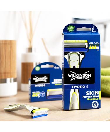 Buy Wilkinson Sword Hydro 5 Sensitive Razor for Men | Moisturizing Gel & Foldable Trimmer | Includes 1 Blade - International Shipping - Buy Online on GoSupps.com
