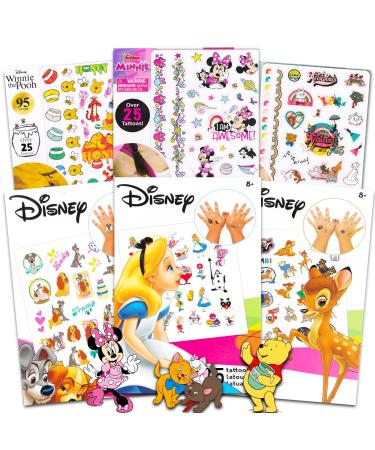 Disney Classics Girls Temporary Tattoos Bundle   150+ Disney Tattoos for Girls Party Favors Decorations | Minnie Mouse  Aristocats  Alice in Wonderland  More!
