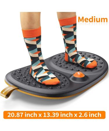 Standing Desk Mat Balance Board with Rollerball  Wooden Wobble Anti Fatigue Mat Ergonomic Design  Office Comfort Floor Mat to Relieve Foot  Knee  and Back Pain  Non-Slip Bottom A: Medium Black ( 21 Inch ) - Buy Online on GoSupps.com