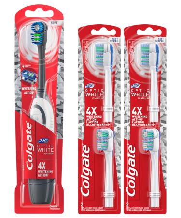 Colgate 360 Optic White Platinum Electric Toothbrush With 4 Replacement Heads