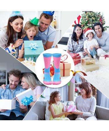 Lymaha Kids Ski Socks - Thick Reinforced Knee Socks for Boys & Girls Winter Sports 9-10 Years - Perfect for Skiing & Snowboarding Pink - Buy Online on GoSupps.com