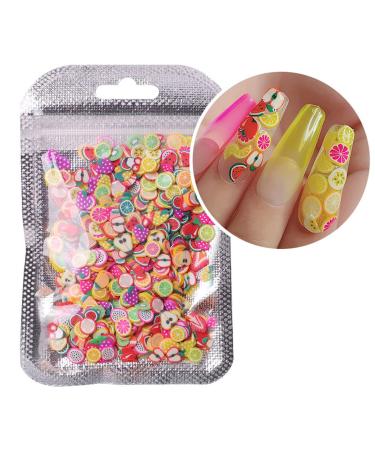 Academyus 1000Pcs/Set Nail Slices Fruit Feather Shape Ultra Thin Polymer Clay Soft Mixed Nail Art Slime DIY Charms for Gift, Pink, Medium Pink 3
