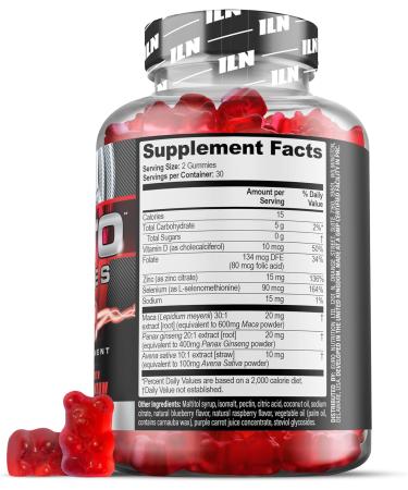 Iron Labs Nutrition Testo Gummies for Men (60 Gummies) - High Strength Booster for Men - Mixed Berry Flavor - Features Maca Ginseng Zinc and Selenium - Sugar Free & Vegan Suitable - Buy Online on GoSupps.com