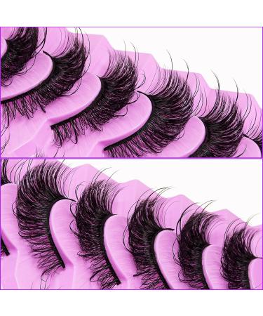 Leipple 8D Mink False Eyelashes - 7 Pairs Professional Reusable Natural Waterproof Faux Mink Lashes - Thick & Fluffy Fake Eyelashes (LP02) - Buy Online on GoSupps.com
