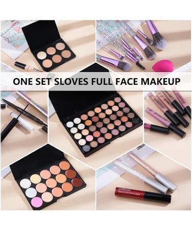 All-In-One Makeup Kit for Women | 40 Colors Eyeshadow Lip Gloss Brushes & More | Complete Makeup Set with Bag - Buy Online on GoSupps.com