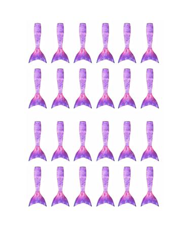 24 x Pre-Cut Purple Mermaid Tails Edible Wafer Cupcake Toppers Cake Decoration