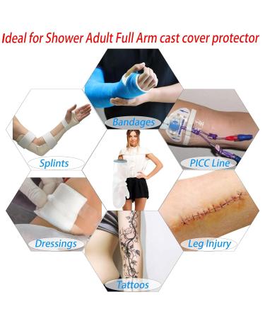 Waterproof Adult Arm Cast Cover for Shower | Long Arm Cast Protector | Watertight Shower Bag for Surgery Wounds & Cast Drying - Buy Online on GoSupps.com