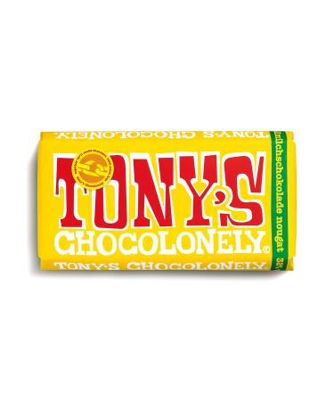 Tony's Chocolonely Tony's Chocolonely - Whole Milk Chocolate with Honey and Almond Nougat - Chocolate Board - 32% Cocoa - 1 x 180 g - Chocolate Belgium Fairtrade