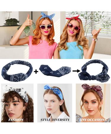 6-Piece Vintage Print Elastic Hair Bands | Daily & Party Use Headbands for Girls - Buy Online on GoSupps.com