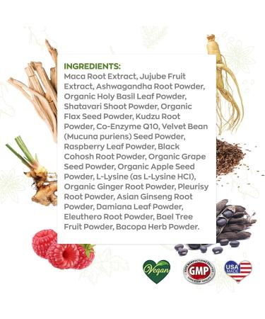 Organic Health Labs Female Harmony - Natural Hormonal Support for Women | 60 Veggie Capsules - Organic Vegan & Effective - Buy Online on GoSupps.com