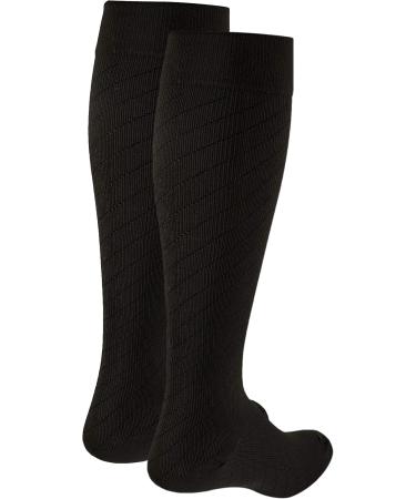 Truform Travel Compression Socks for Men & Women | 15-20 mmHg Knee High Over Calf - Brown X-Large (3-Pack) - Ideal for Travel & Relief - Buy Online on GoSupps.com