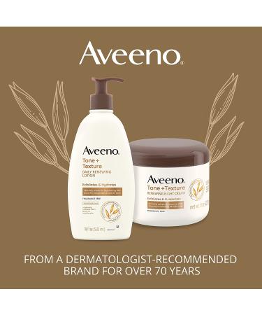 Aveeno Tone + Texture Renewing Body Night Cream | Prebiotic Oat | Exfoliates, Moisturizes, Softens, Smooths | Fragrance-Free | 8 oz - Buy Online on GoSupps.com