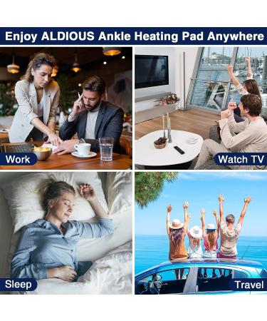 ALDIOUS Electric Heating Pad for Feet and Ankle - Fast-Heating, Ergonomic Wrap with Auto Shut Off and Adjustable Heat Settings - Buy Online on GoSupps.com