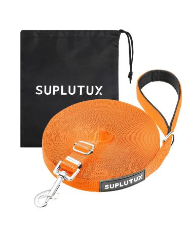 Suplutux drag line 10m for dogs with storage bag robust dog leash for large dogs and small dogs training lines with D-carabiner and grip pad (orange) orange 10m - Buy Online on GoSupps.com