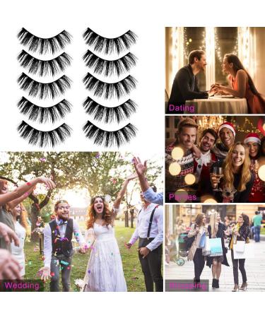 URAQT False Eyelashes 5 Pairs - 3D Natural Long Reusable Thick Lashes Set (Black) for International Shipping - Buy Online on GoSupps.com