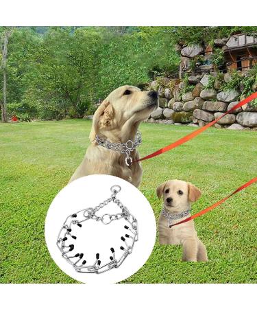 AWAVM Metal Choke Chain for Dog Anti Bark Collars for Dogs Durable Thick Prong Collars for Pet Outdoor Training Stainless Steel Prong Collar for Large Medium Small Dogs(L) - Buy Online on GoSupps.com