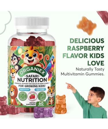 ORGANIEX Kids Multivitamin Love Bear Gummies - Packed with 14 essential vitamins & minerals including A C D E B-complex Zinc & Iron to support growth immunity & energy Delicious & Fun 60 Count - Buy Online on GoSupps.com