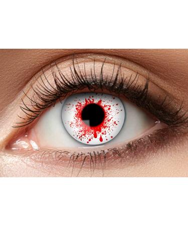 Balinco contact lenses colored without strength motif lenses eye lenses costume accessories for cosplay Halloween carnival carnival dia los muertos party festival rave (Bloody red)