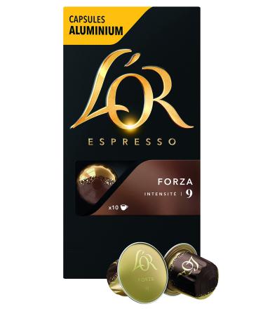 L'Or Espresso Café Forza - Intensity 9 - 10 Aluminum Capsules Compatible with Nespresso Machines 52g