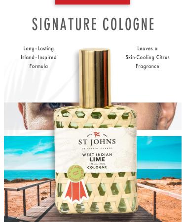 St Johns West Indian Lime Cologne | Refreshing Caribbean Citrus Cologne for Men | Citrus Cologne Mens Fragrance | (4 oz spray) cologne for men - Buy Online on GoSupps.com
