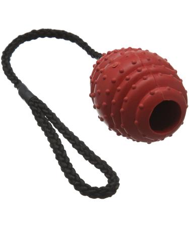 Classic Pet Products Rubber Oval Ball on a Rope Large 100 mm Red/Black Red Large