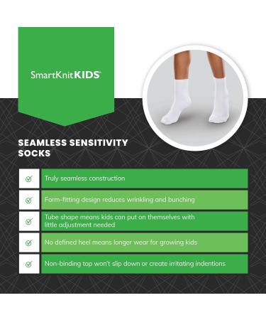 SmartKnitKIDS Seamless Sensitivity Socks - White Large | Made in USA - Buy Online on GoSupps.com
