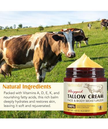 Beef Tallow Skincare - Cr me bio de suif de b uf - Baume Tallow and Honey Balm - Cr me de b uf - Cr me de b uf bio - Nourrie l'herbe - Cr me hydratante pour peau craquel e et s che - 2 - Buy Online on GoSupps.com