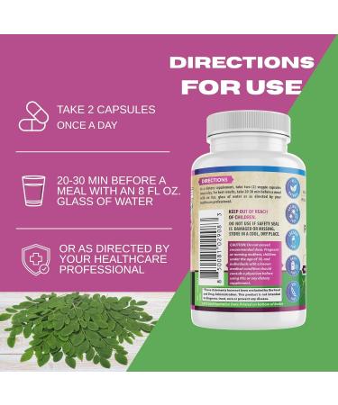 WHOLE WORLD WELLNESS Pure Moringa | Supports Immune & Gut Health | Sleep Aid | Rich in Antioxidants & Amino Acids | All Natural & Dairy Free | 60 Capsules | Made in The USA. - Buy Online on GoSupps.com