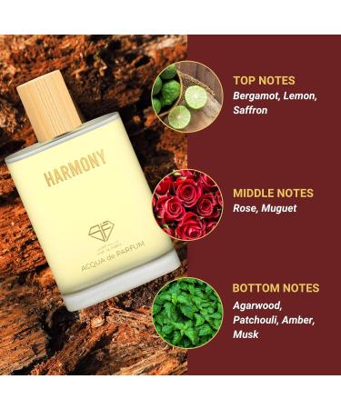Harmony - Arabian Luxurious Fragrance | Long Lasting Perfume for Women & Men | Spicy Floral Woody Acqua Perfume 3.4 Fl. Oz. - Buy Online on GoSupps.com