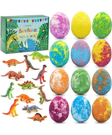 Bath Bombs for Kids - 12pc Bulk Dinosaur Egg Fizzies with Toys Inside | Gentle & Safe for Boys and Girls | Birthday, Easter, Christmas Gift - Buy Online on GoSupps.com