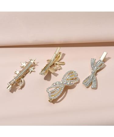 8 Pcs Rhinestone Alligator Hair Clips for Girls and Women - Pearl Crystal Hair Pins for Wedding - White - Buy Online on GoSupps.com