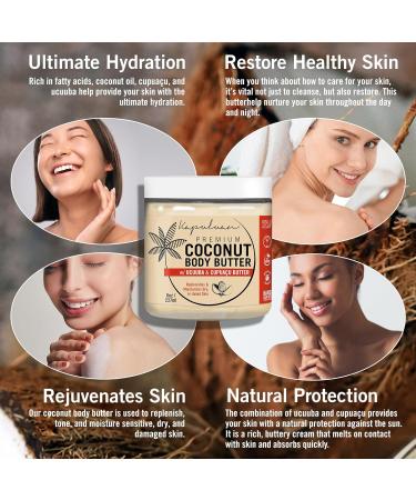 Coconut Body Butter for Dry Skin | All-Natural Body Cream with Coconut Ucuuba & Cupua u Butter for Women - Buy Online on GoSupps.com