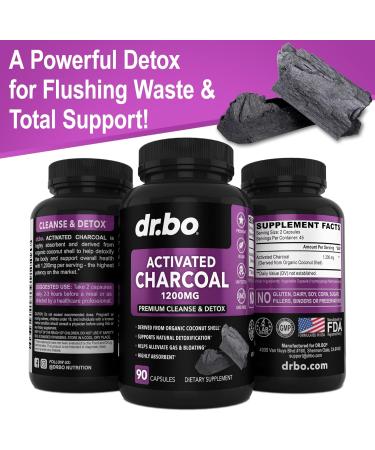 Liver Cleanse & Activated Charcoal Capsules - Liver Health Pills with Artichoke Berberine Turmeric Herbs - 1200mg Organic Coconut Charcoal Pills for Stomach Gas and Bloating Support - Buy Online on GoSupps.com